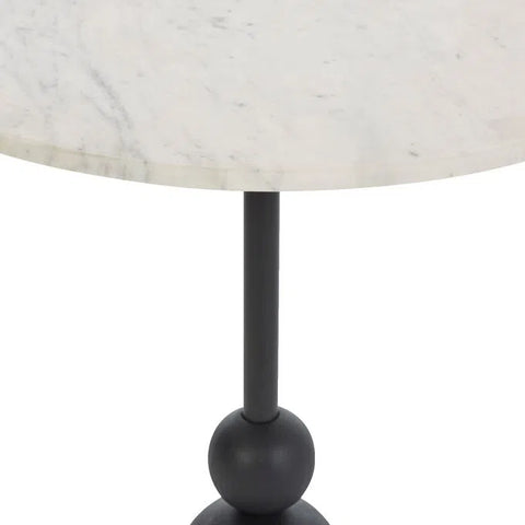 Corrine White Marble and Matte Black End Table-4