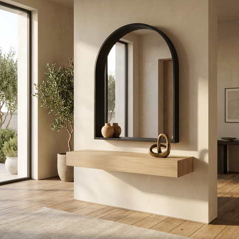 Cove Black Modern Wall Mirror 