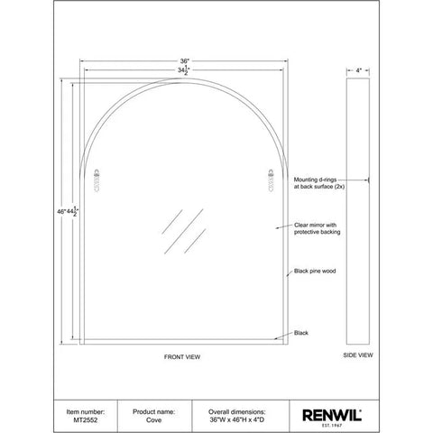 Cove Black Modern Wall Mirror -5
