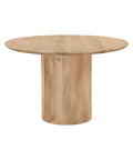 Cylinder Solid Mango Wood Round Dining Table-2