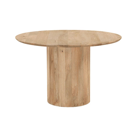 Cylinder Solid Mango Wood Round Dining Table-2