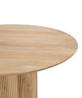 Cylinder Solid Mango Wood Round Dining Table-3