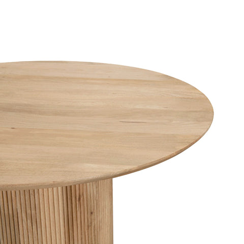 Cylinder Solid Mango Wood Round Dining Table-3