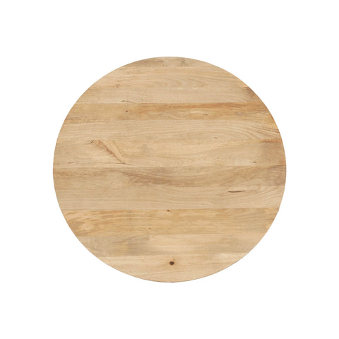 Cylinder Solid Mango Wood Round Dining Table-4