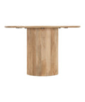 Cylinder Solid Mango Wood Round Dining Table-6