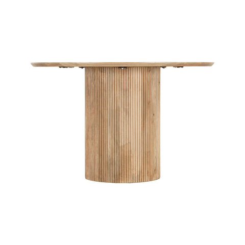 Cylinder Solid Mango Wood Round Dining Table-6