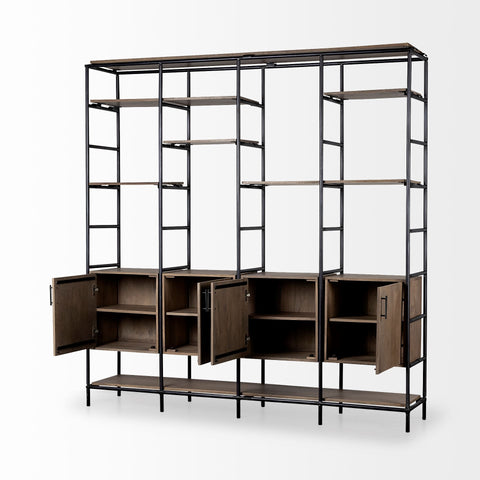 Darius Solid Wood Modular Shelving Unit-2