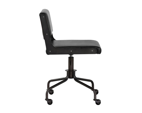 Davis Onyx Faux Leather Swivel Office Chair-2