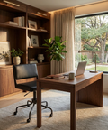 Davis Onyx Faux Leather Swivel Office Chair