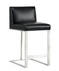 Dean Black Modern Leather Counter Stool -1