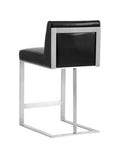 Dean Black Modern Leather Counter Stool -2