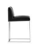 Dean Black Modern Leather Counter Stool -3