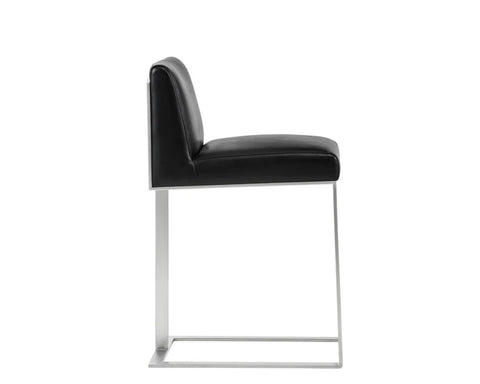 Dean Black Modern Leather Counter Stool -3