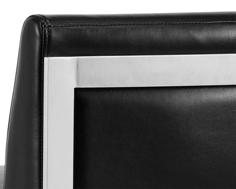 Dean Black Modern Leather Counter Stool -4