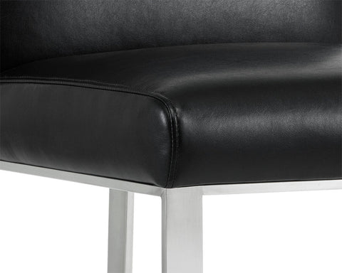 Dean Black Modern Leather Counter Stool -5