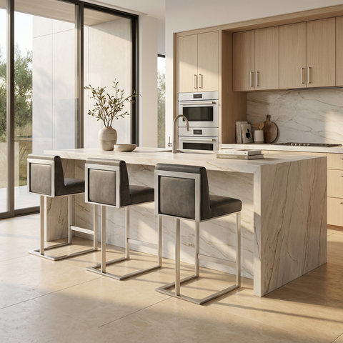 Dean Magnetite Modern Leather Counter Stool 