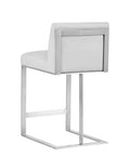 Dean White Modern Leather Counter Stool -2