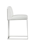 Dean White Modern Leather Counter Stool -3