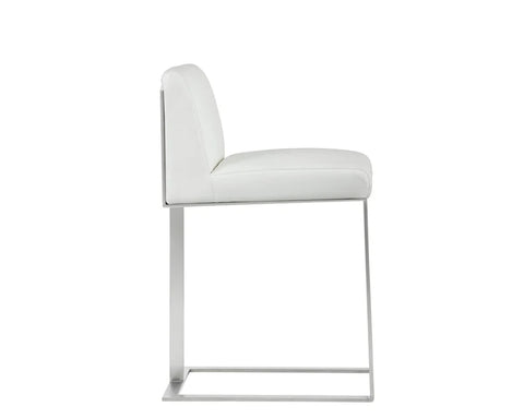 Dean White Modern Leather Counter Stool -3