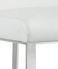 Dean White Modern Leather Counter Stool -4