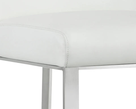 Dean White Modern Leather Counter Stool -4