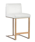 Dean White Modern Leather Stool -1