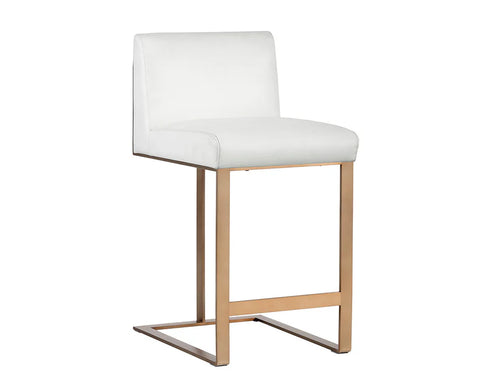 Dean White Modern Leather Stool -1
