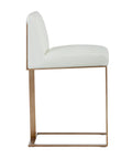 Dean White Modern Leather Stool -2