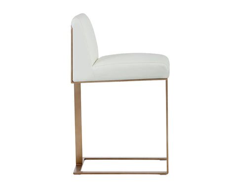 Dean White Modern Leather Stool -2