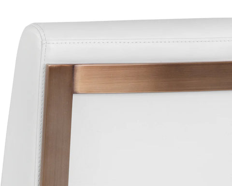 Dean White Modern Leather Stool -4