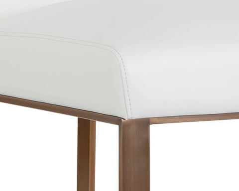 Dean White Modern Leather Stool -6