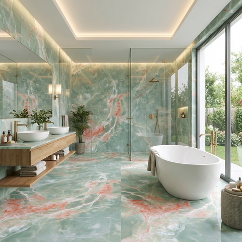 Deep Sea Verdant Polished 24" x 48" Porcelain Tile