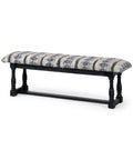 Denison II Black & Beige Woven Leather Bench-1