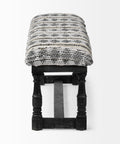 Denison II Black & Beige Woven Leather Bench-2