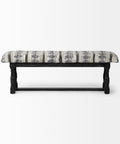 Denison II Black & Beige Woven Leather Bench-3