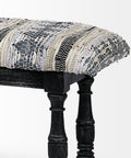 Denison II Black & Beige Woven Leather Bench-4