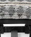 Denison II Black & Beige Woven Leather Bench-5