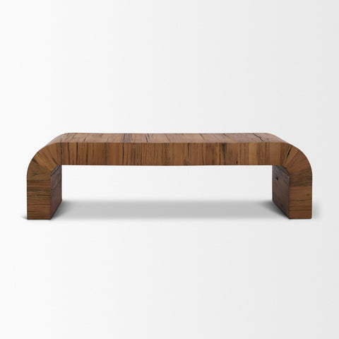 Denton Medium Brown Reclaimed Wood Bench-2