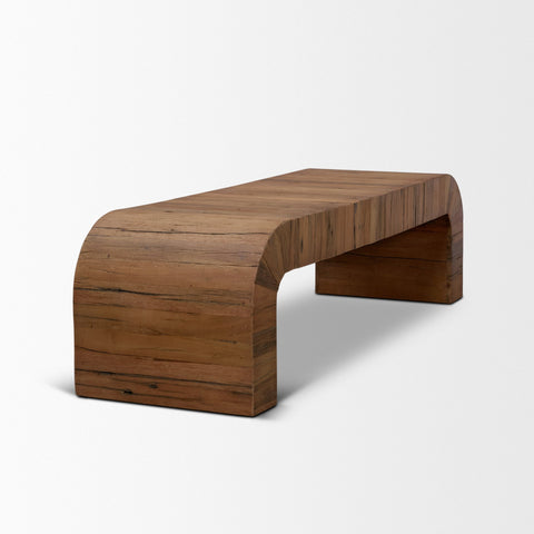 Denton Medium Brown Reclaimed Wood Bench-4