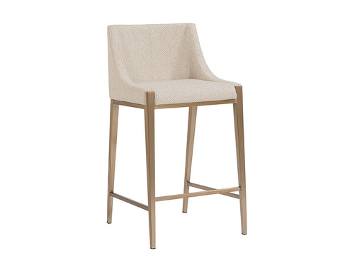Dionne Oatmeal Modern Upholstered Counter Stool-1