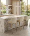 Dionne Oatmeal Modern Upholstered Counter Stool