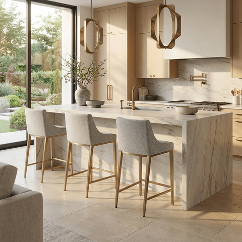 Dionne Pebble Modern Upholstered Counter Stool 