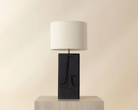 Dirsan Textured Black Plaster Table Lamp-2
