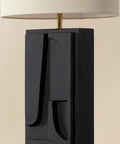 Dirsan Textured Black Plaster Table Lamp-3