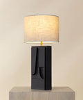 Dirsan Textured Black Plaster Table Lamp-4