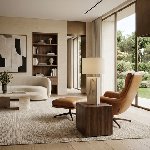 Dirsan Textured Taupe Plaster Table Lamp 