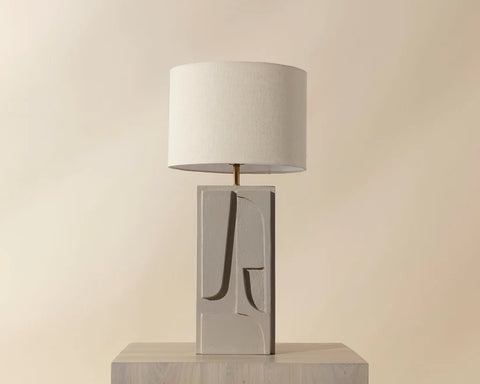 Dirsan Textured Taupe Plaster Table Lamp -2