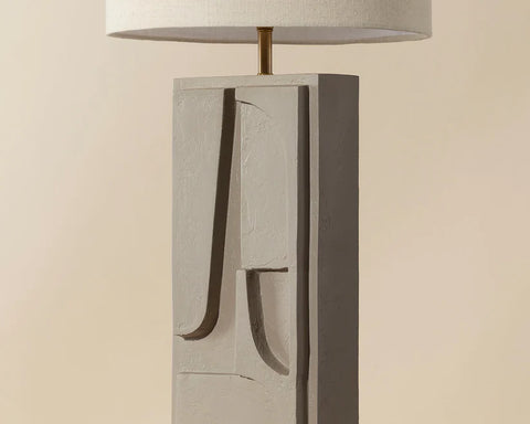 Dirsan Textured Taupe Plaster Table Lamp -3