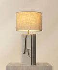 Dirsan Textured Taupe Plaster Table Lamp -4