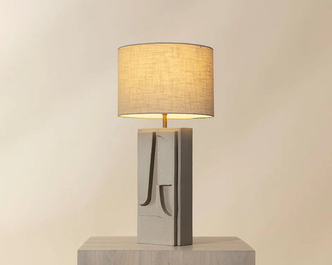 Dirsan Textured Taupe Plaster Table Lamp -4